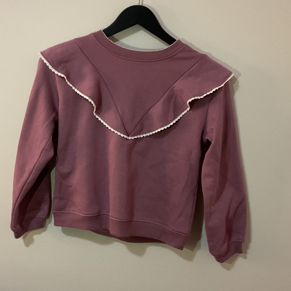 H&M Mauve Ruffled Sweatshirt